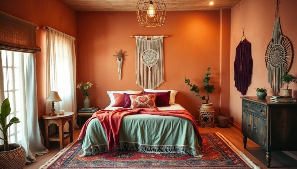 Boho bedroom color palette