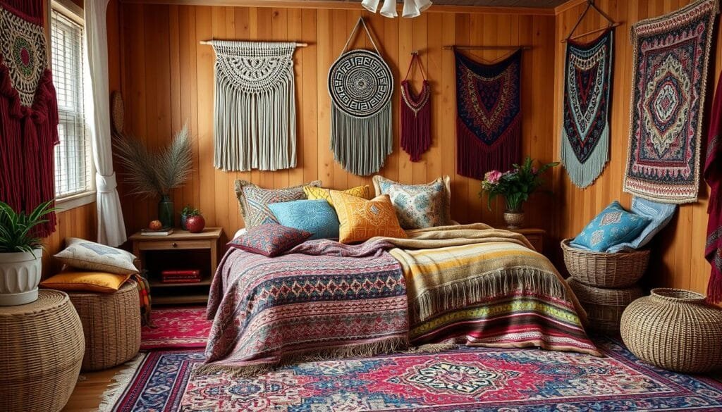 Layered boho textiles