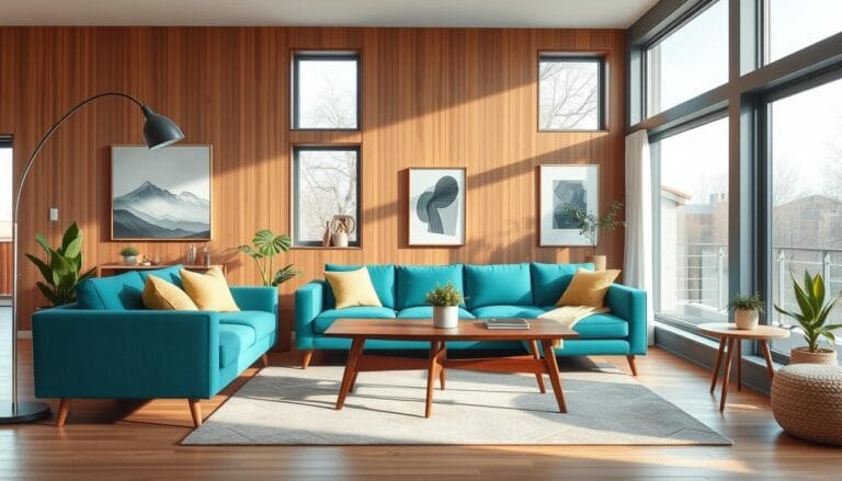 mid century modern living room