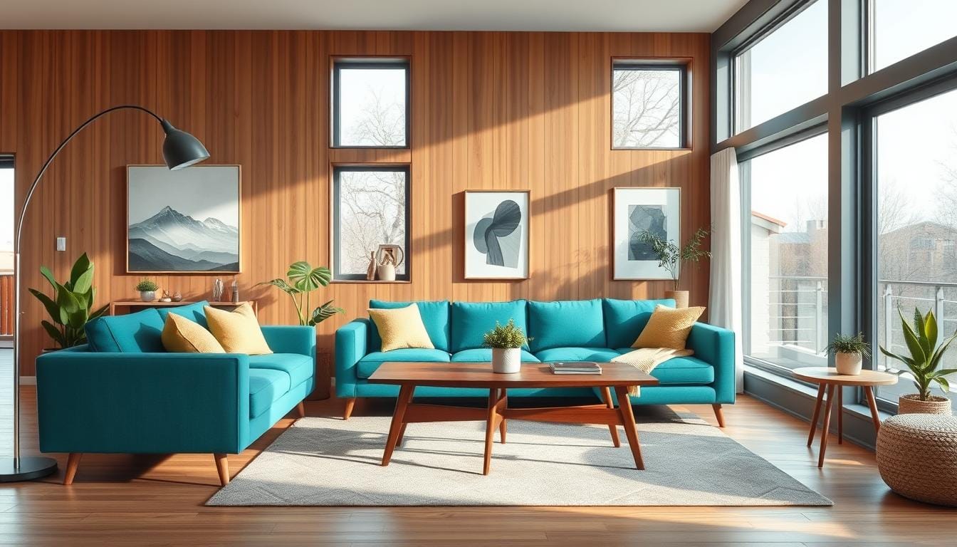 mid century modern living room