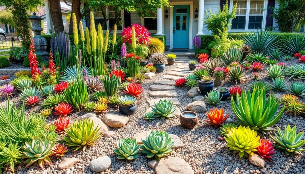 front yard succulent garden