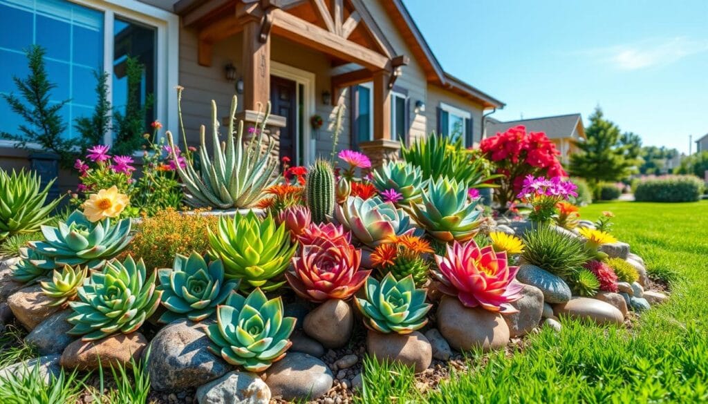 front yard succulent garden inspiration
