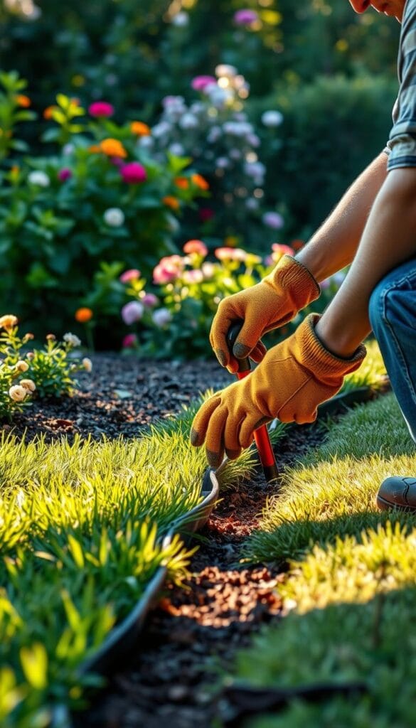DIY landscape edging installation