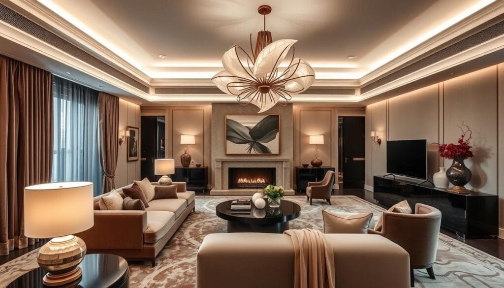 luxury living room lighting design