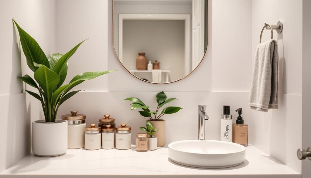 small bathroom counter organization