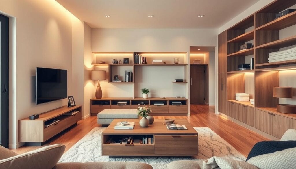 space-saving living room storage