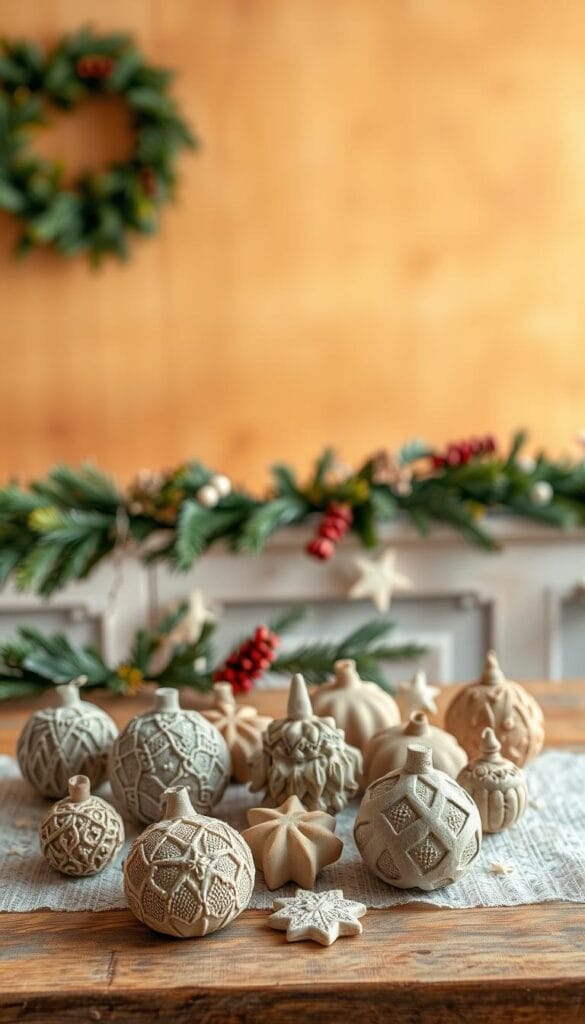 Air dry clay holiday ornaments