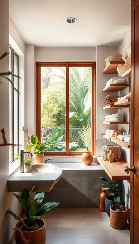 Natural elements home decor ideas washroom