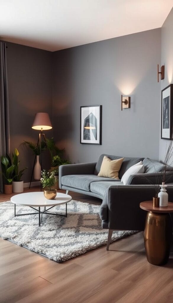 decorating grey walls small spaces
