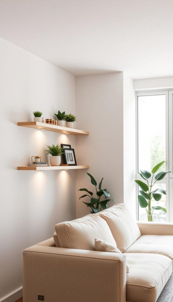 floating shelves small space decorating