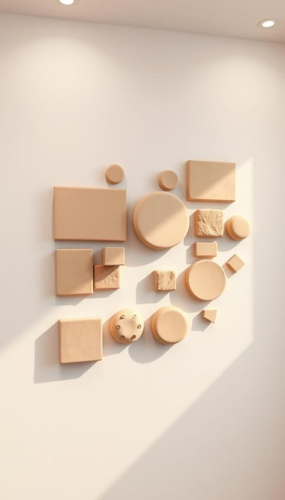 geometric air dry clay wall art