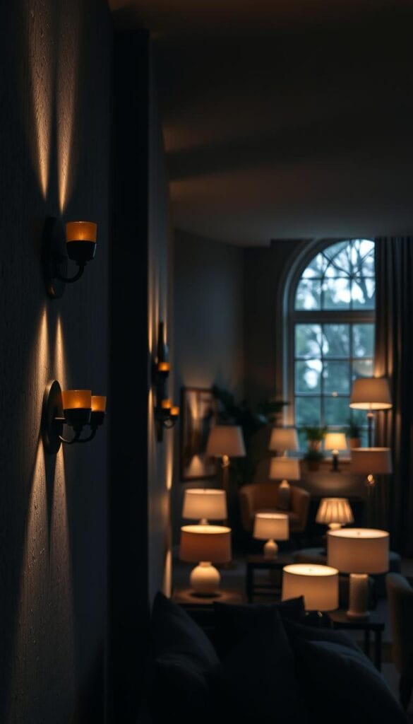 grey wall lighting ideas