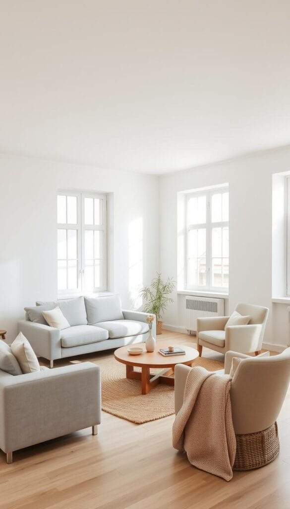 minimalist apartment decor with neutral colors