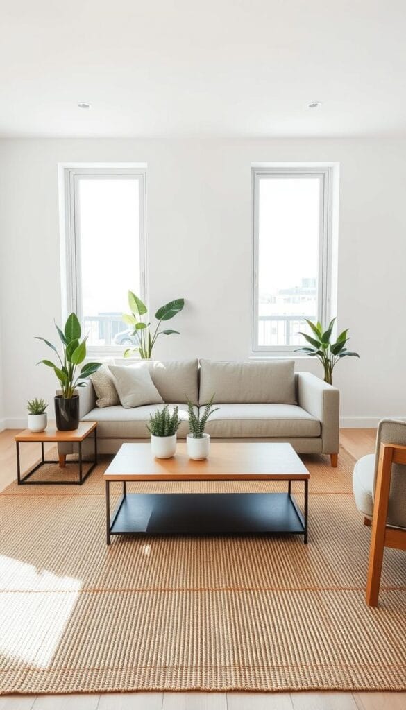 minimalist condo decor with indoor plants