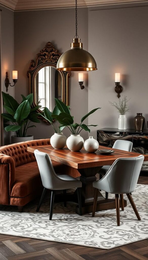 mixing textures dining room decor inspiration