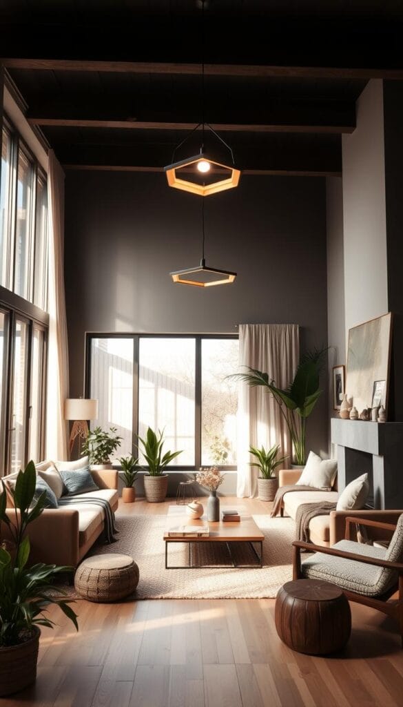modern living room decor lighting