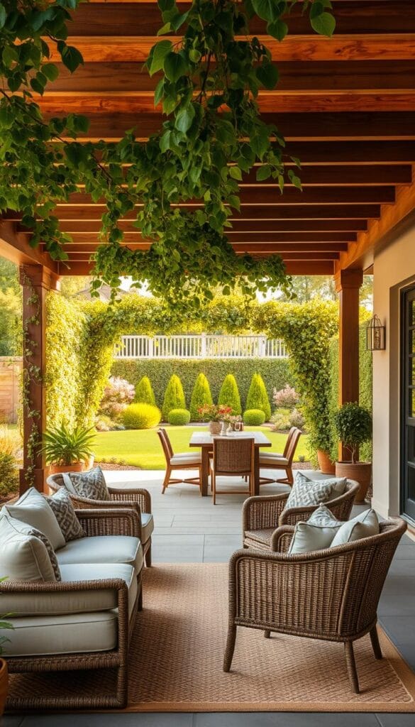 patio decorating ideas with pergola
