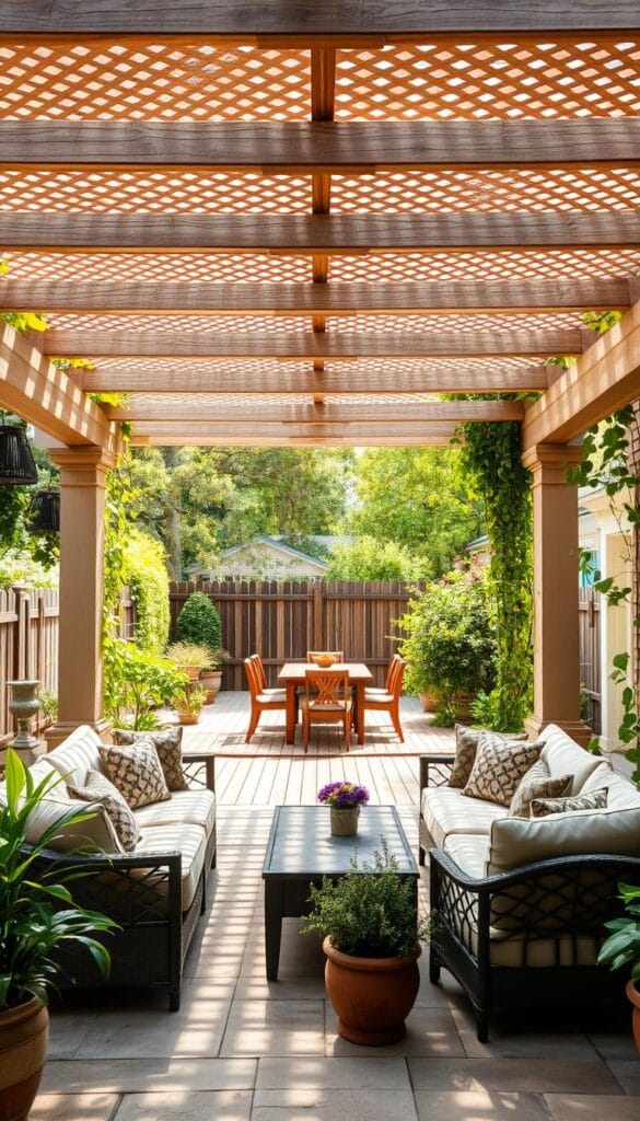 patio decorating ideas with pergola