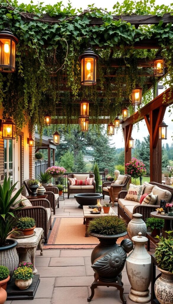 patio decorating ideas with pergola