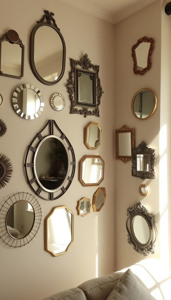 small space decorating mirrors