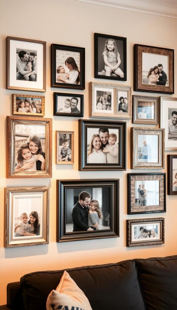 stylish family picture wall decor ideas