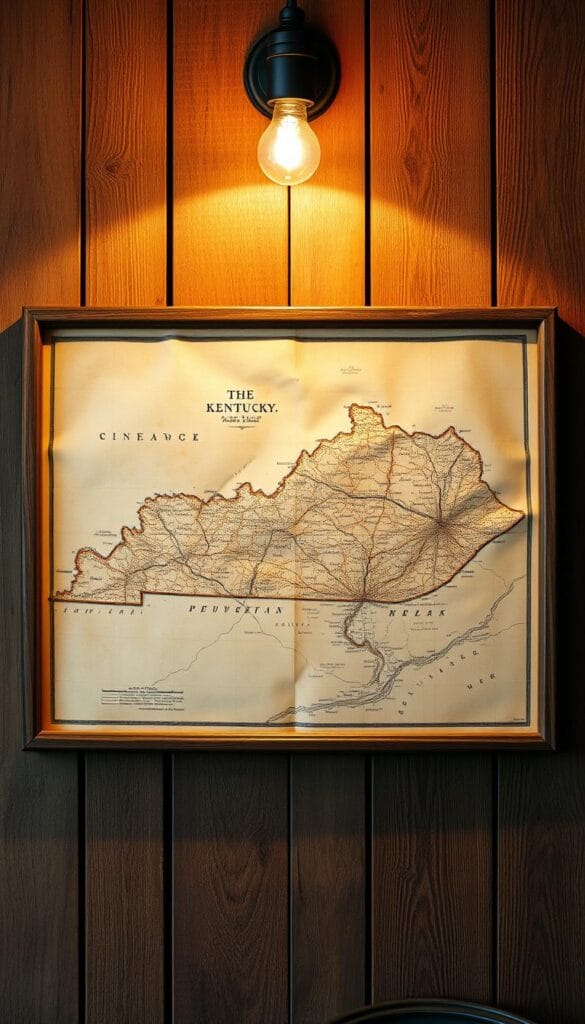 Antique Kentucky maps as wall decor