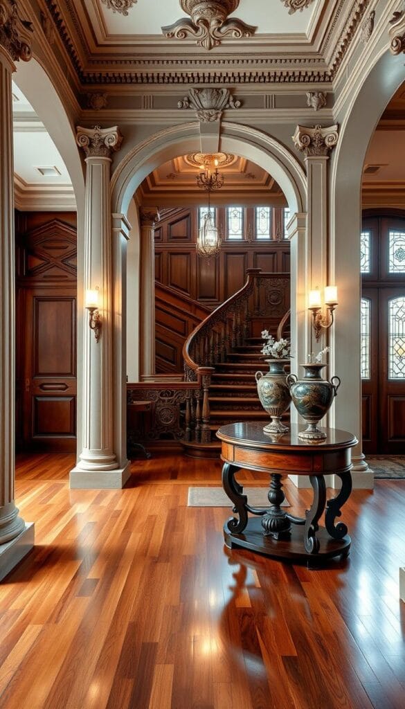 Architectural elements in classic home styling