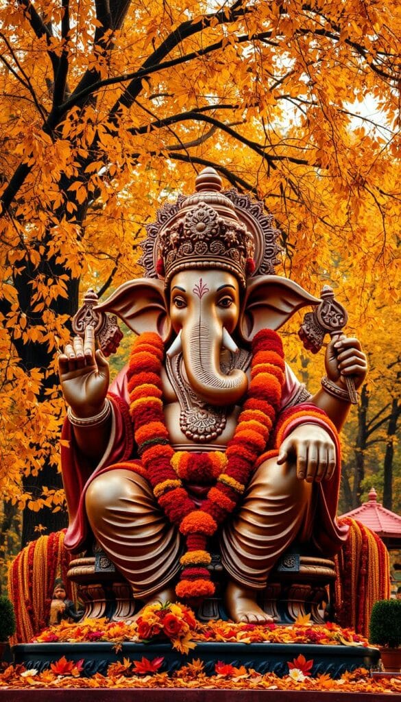 Autumn Ganesh decorations with vibrant colors