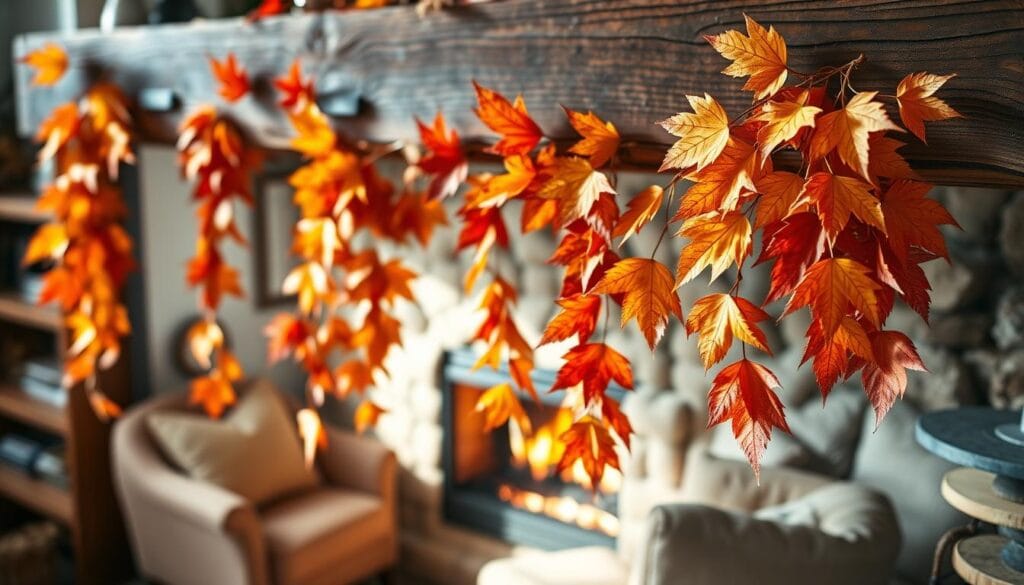 DIY autumn leaf garland
