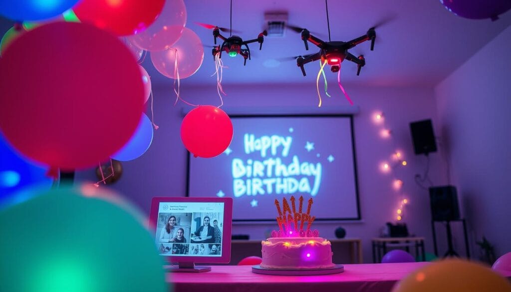DIY birthday party decorations with technology