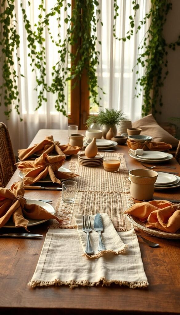 DIY brunch decor ideas with layered textiles