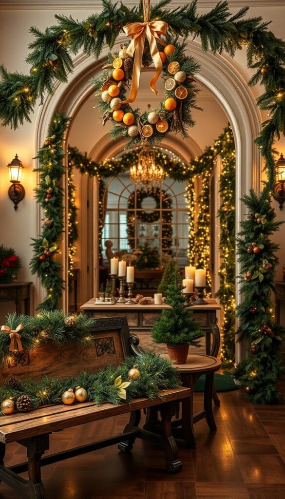 DIY christmas decorations entryway ideas