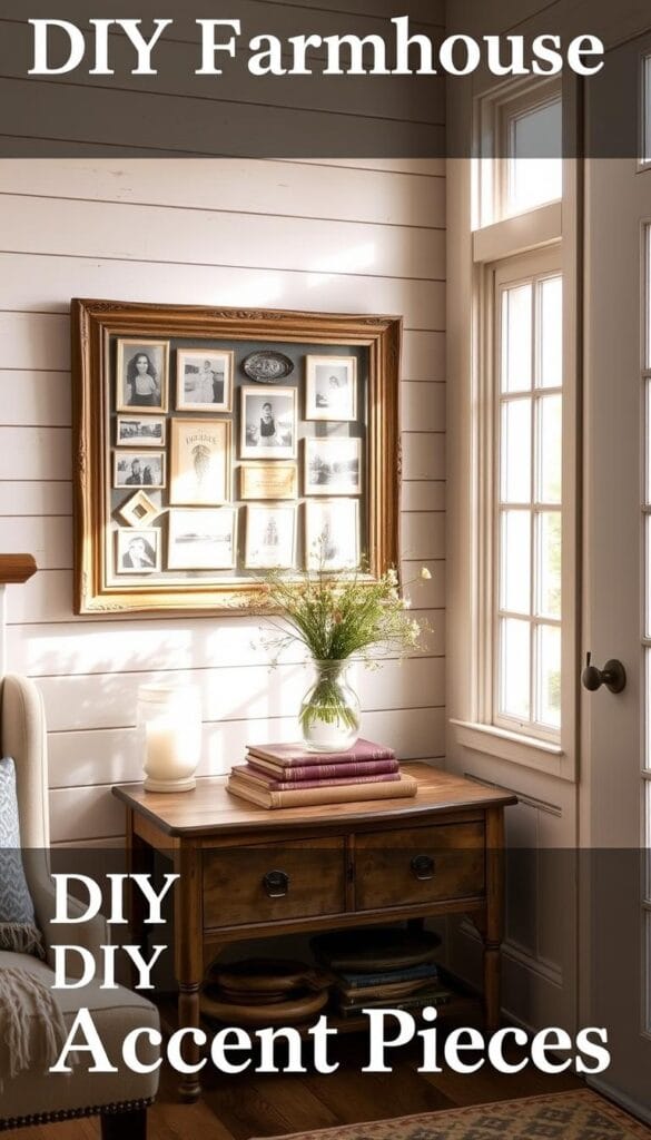 DIY rustic wall art and upcycled furniture