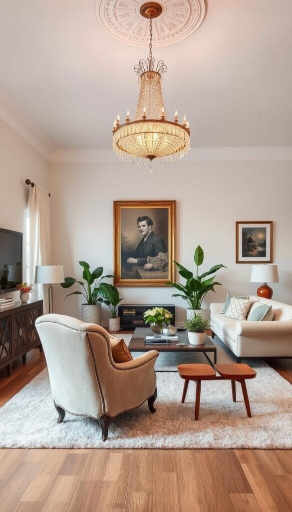 Mix antique modern decor balance