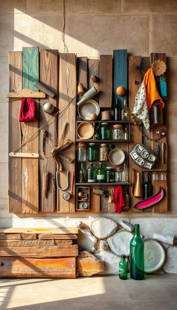 Recycled material wall art