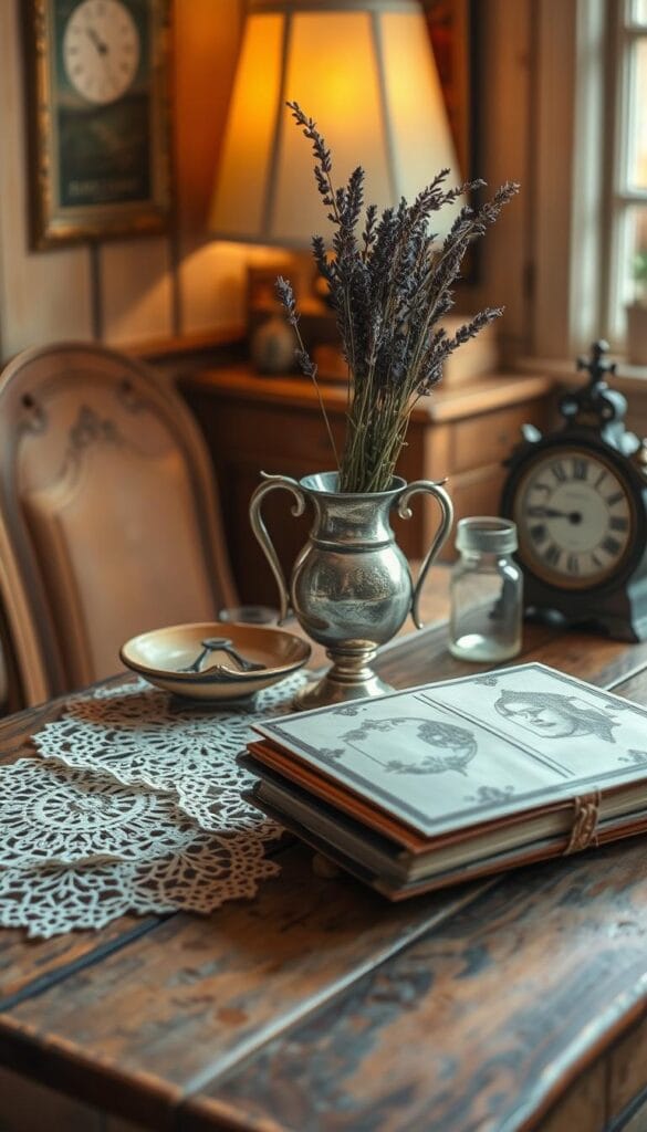 Vintage color palette antique home accessories
