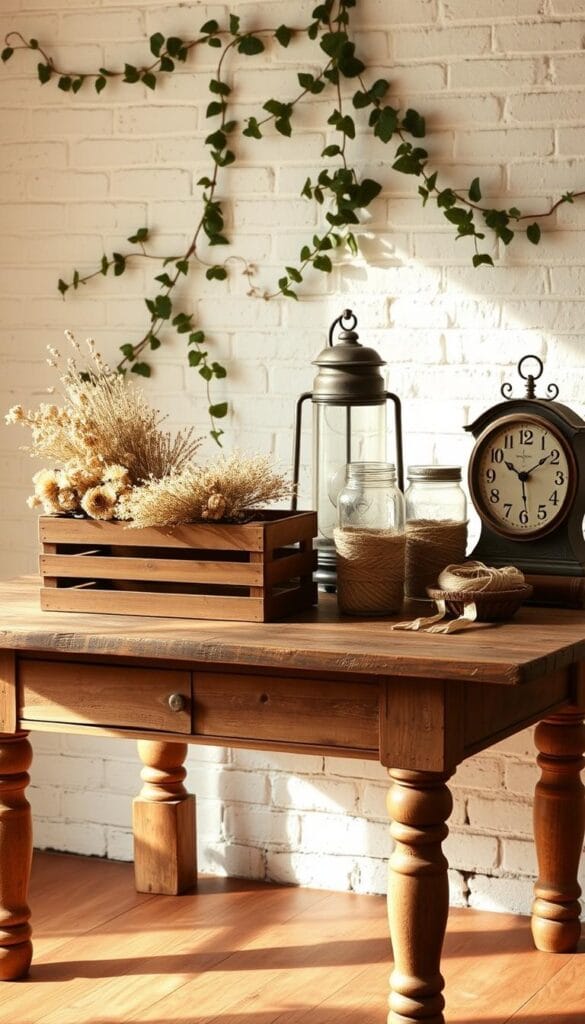 Vintage rustic home decor accents