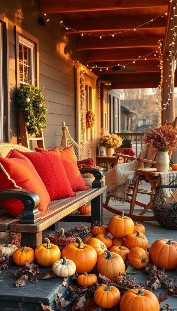 autumn color palette porch decor
