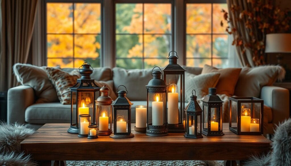 autumn home decor ideas with lanterns