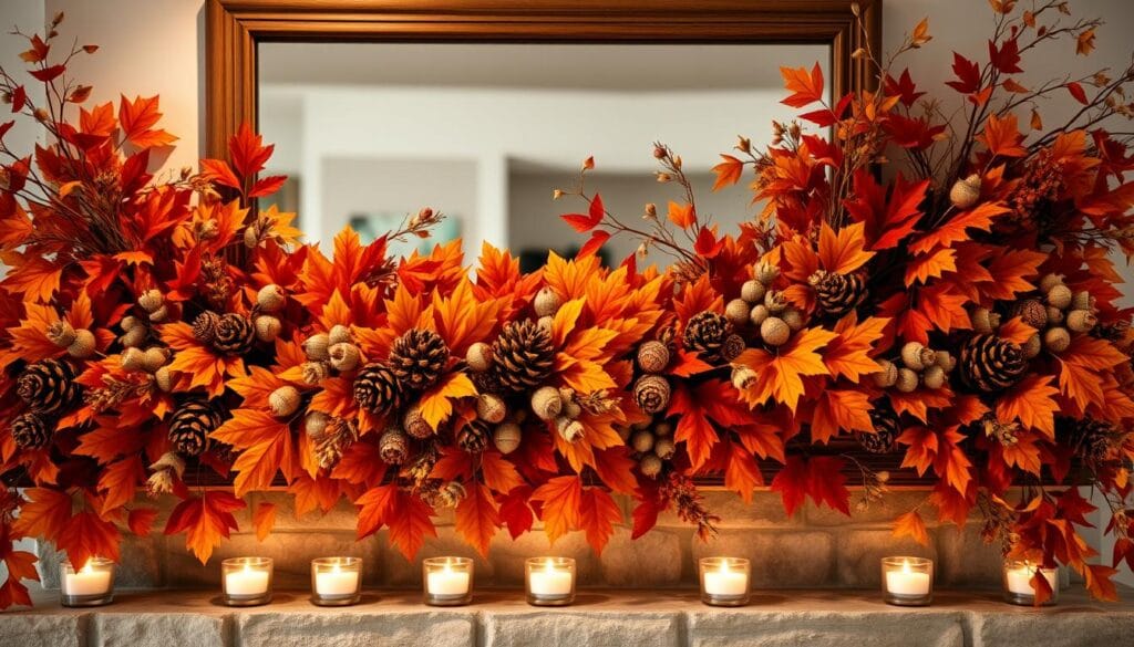autumn mantel decor