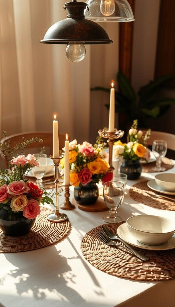 brunch table decor at home lighting ideas