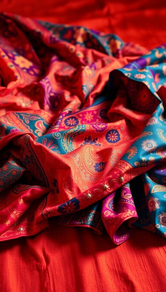 colorful Diwali fabric decor