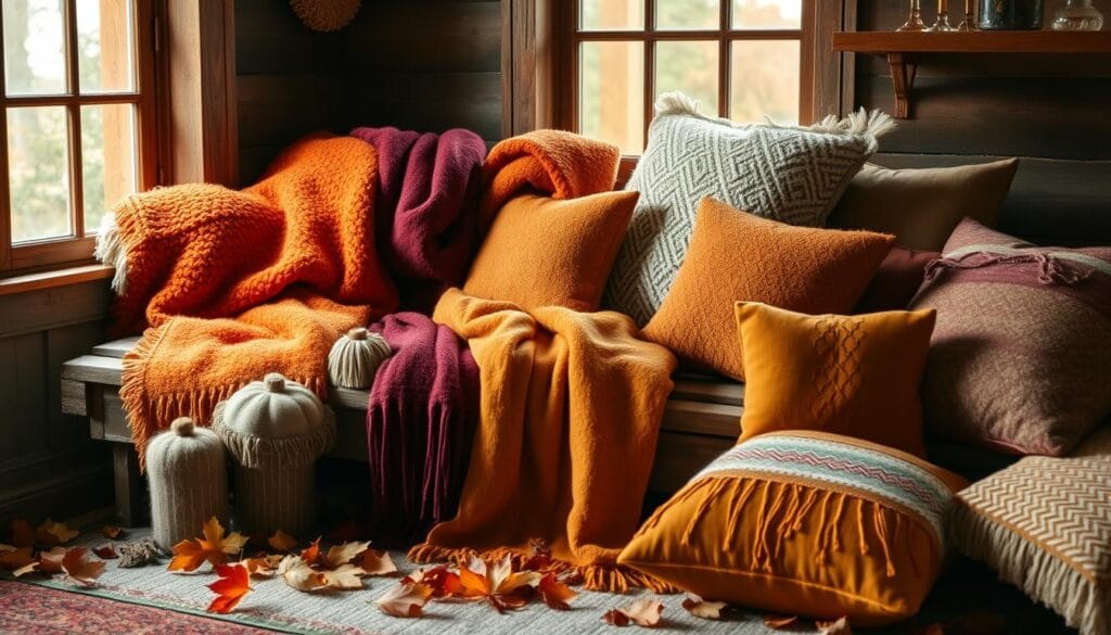 cozy autumn throws and pillows