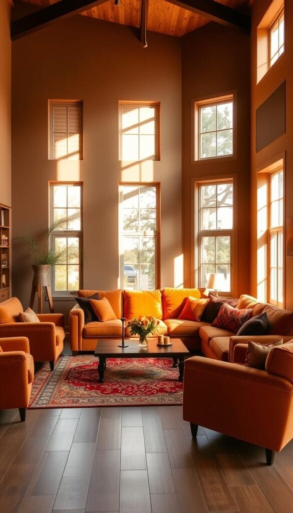 cozy color palette living room