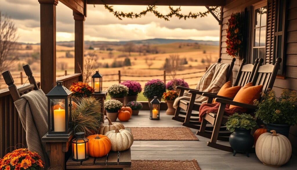 cozy fall outdoor decor