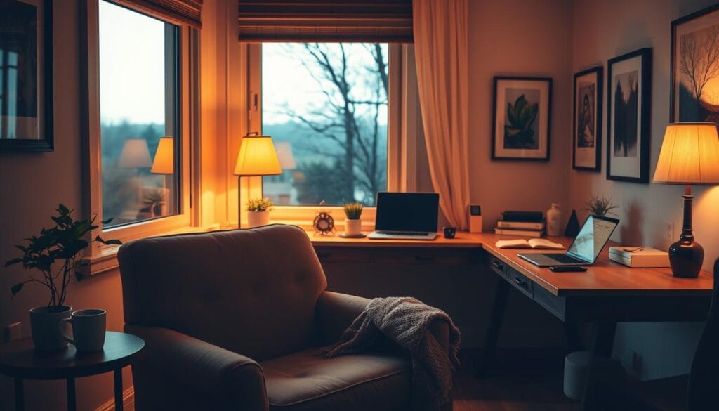 cozy home office nook