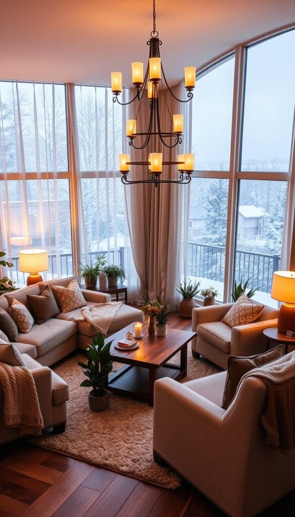 cozy living room furniture arrangement