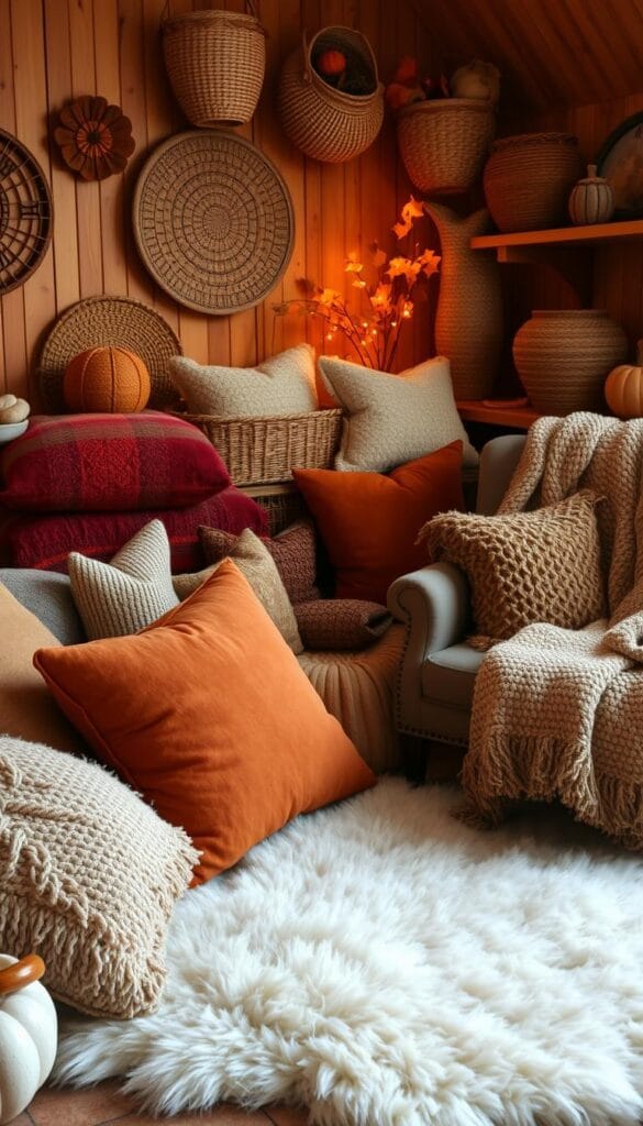 cozy textiles seasonal home decor