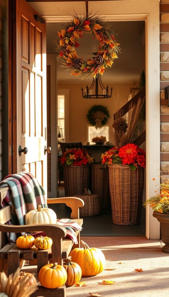 fall entryway autumn home decor