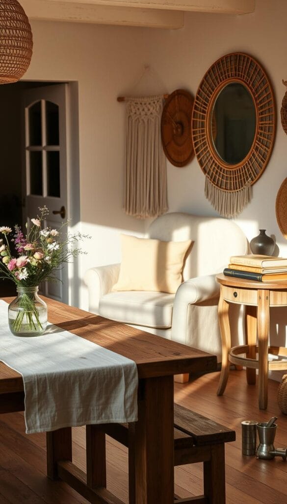 farmhouse decor natural materials